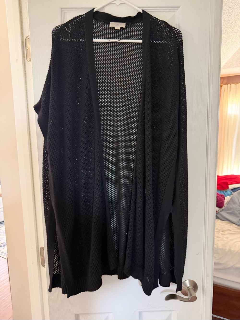 LOFT Open-Knit Black Women's Cardigan